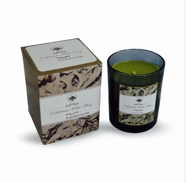 Californian White Sage scented green candle