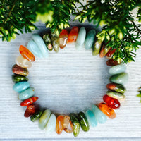 Carnelian, Unakite and Amazonite Bracelet