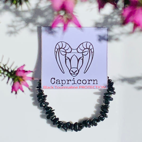 Capricorn Crystal  Bracelet - BLACK TOURMALINE