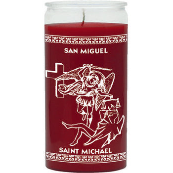 St. Michael 14 Day Glass Prayer Candle